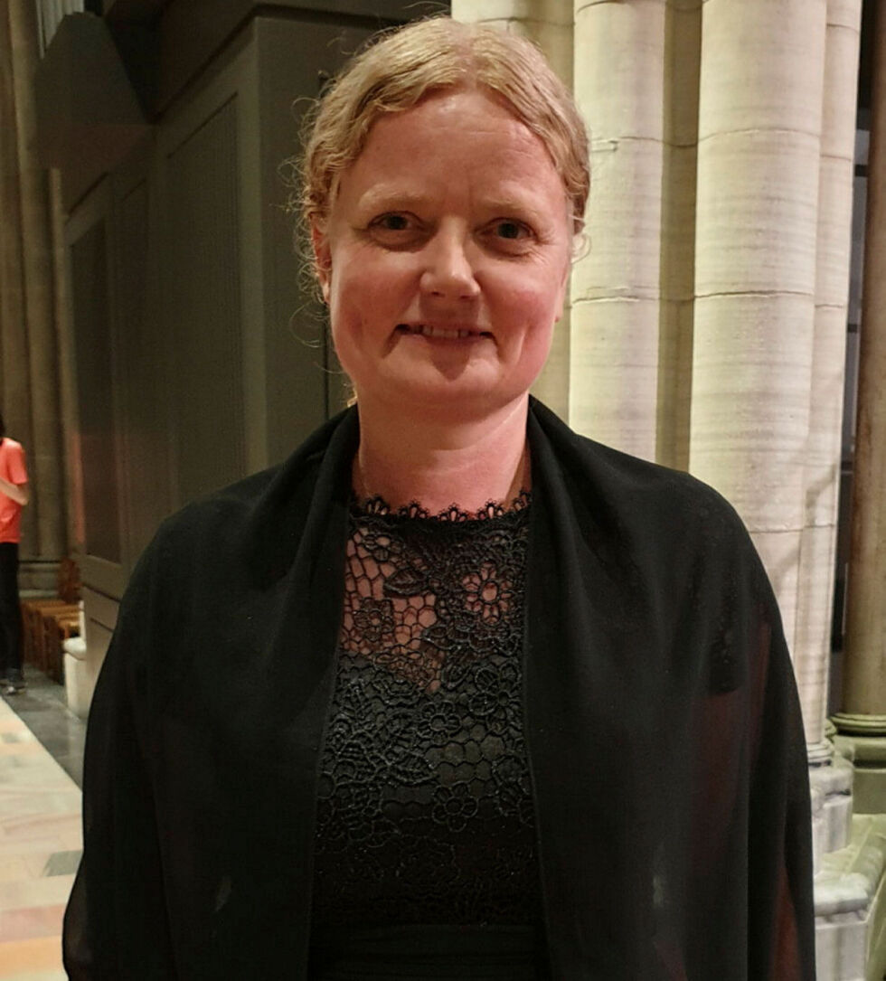 Hanne Marit synger i Nidarosdomen.
 Foto: Asfrid Karlsen