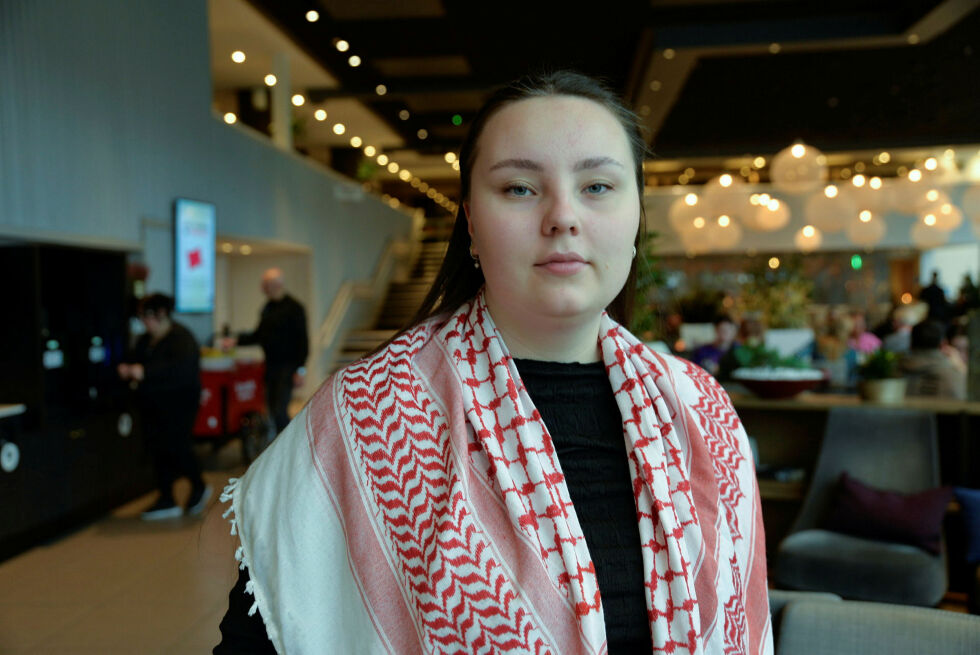 Konstanse Marie Alvær snakket for palestinerne på samepolitisk konferanse i Arbeiderpartiet.
 Foto: Steinar Solaas