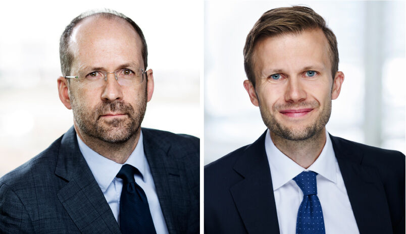 Advokatene Jan Fougner og Erlend A. Methi representerte Guttormgruppen og Reinbeitedistrikt 13 og 16 for Høyesterett i Karasjok-saken. (Pressefoto)