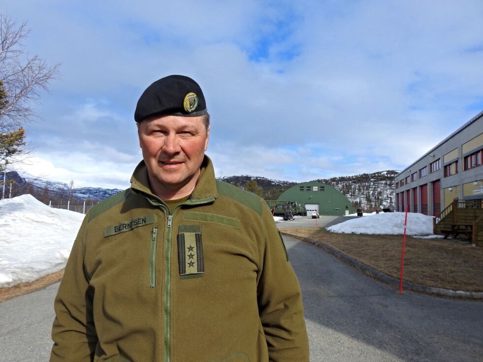 Oberst Jørn Erik Berntsen er sjef for Finnmark landforsvar, og skal være med på å bygge opp GP igjen. – Landstyrkene må være til stede permanent, i tilfelle noe skulle skje, sier Berntsen, som 1. januar 2019 starter med å ta i mot vernepliktige soldater på GP.
 Foto: Kristin Marie Ericsson