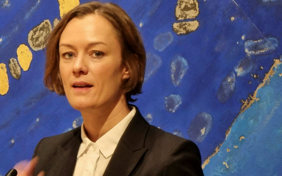 Kultur- og likestillingsminister Anette Trettebergstuen (Ap) besøkte Sametinget tirsdag. Der holdt hun tale ved åpning av plenumsmøtet.
 Foto: Steinar Solaas