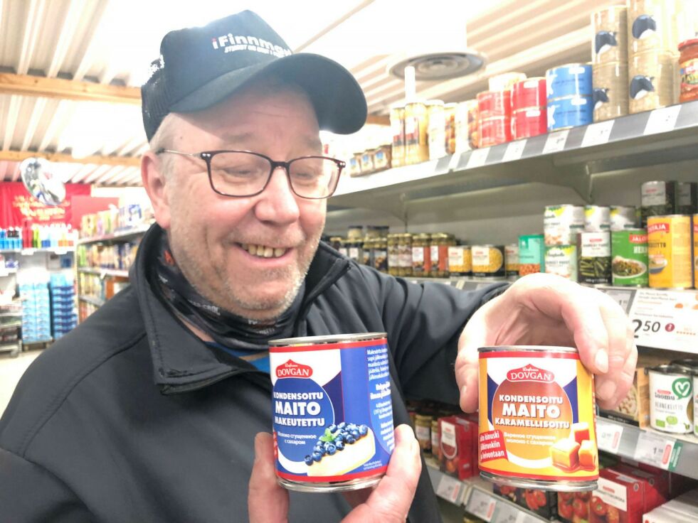 Hos Härkönen i Karigasniemi, et par mils vei fra Karasjok, får man ennå kjøpt både kondensert- og tørrmelk, forteller kjøpmann Antero Härkönen. Det samme gjelder butikker i Njávdám.