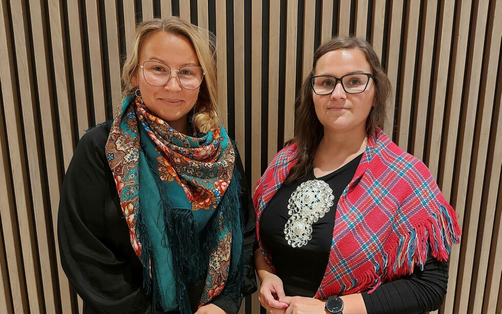 Nestleder og leder i SVs samepolitiske råd, Hilde G. Danielsen og Lina Maria Karlsen.
 Foto: Mikkel Berg-Nordlie