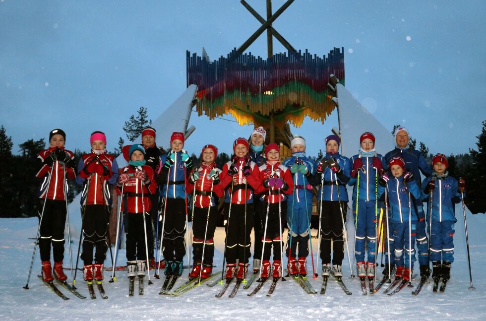 11-12 åringene var de yngste utøverne på samlingen i skimetropolen Saariselkä, og her er noen av dem.
 Foto: Charles Petterson