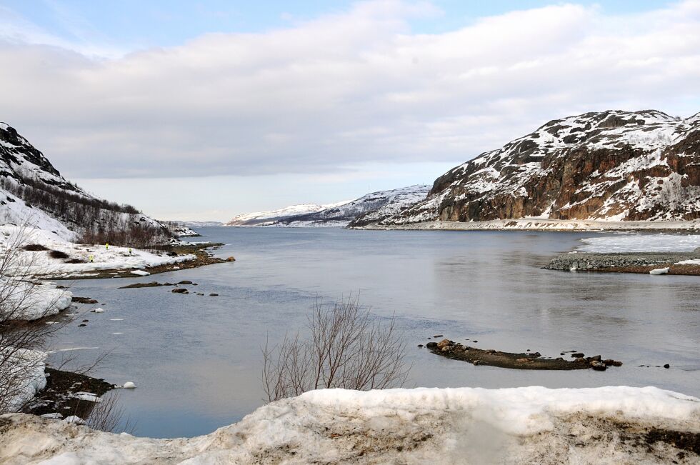 Første september neste år skal Trifonbrua stå ferdig over munninga av Pasvikelva ved Elvenes.
 Foto: Hallgeir Henriksen