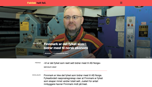 – Finnmark bidrar ikke mest i Norge