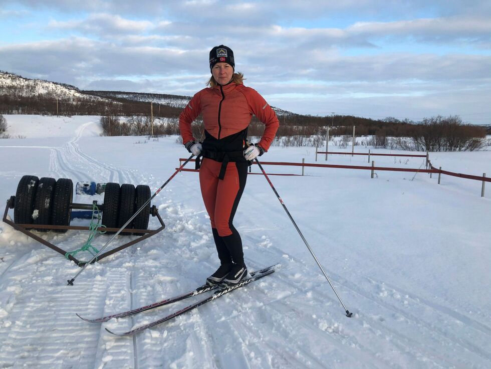 Liz Utsi gleder seg over at det ser ut til å bli skiføre i lang tid fremover.
FOTO: Birgitte Wisur Olsen