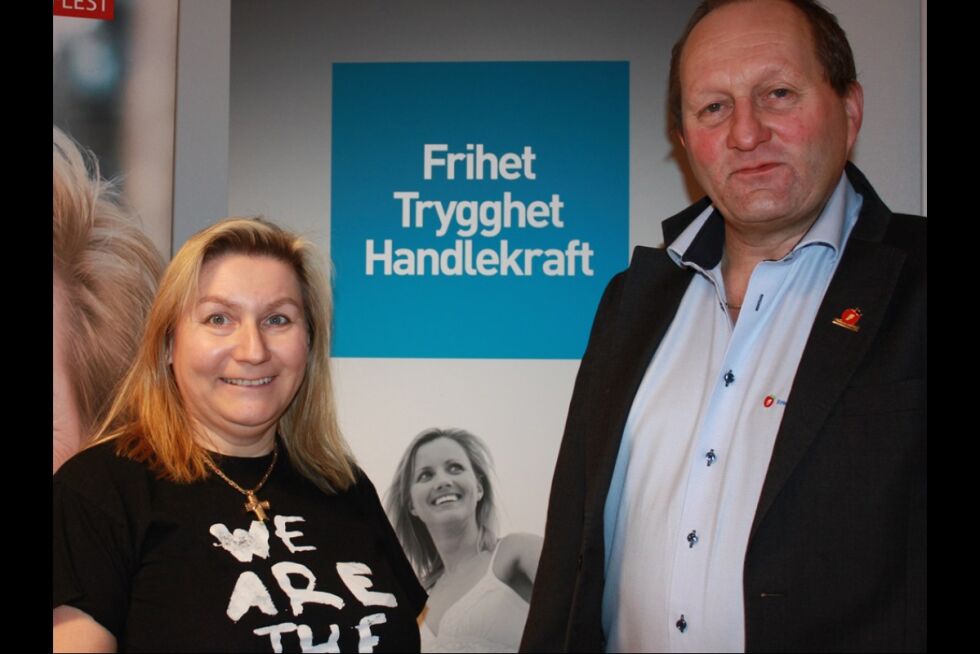 Aud Marthinsen og Arthur Tørfoss utgjør dagens sametingsgruppe for FrP. Begge tar gjenvalg.
 Foto: FrP