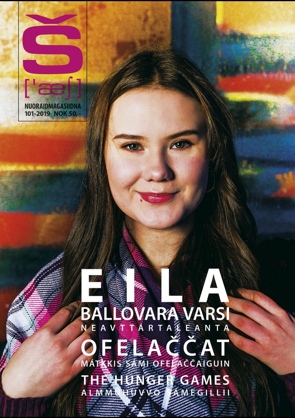 Eila Ballovara Varsi fra Tana pryder forsida på årets første utgave av ungdomsmagasinet Š.
 Foto: I&#273;ut