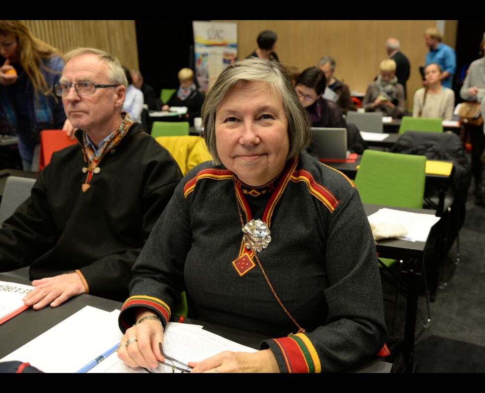 Leder i samisk kirkeråd Anne Dalheim. Bildet er fra en konferanse i mai.
 Foto: Steinar Solaas