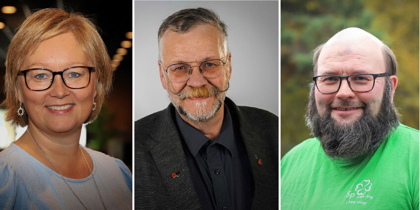 Heidi Holmgren, Kurt Wikan og Jon Nikolaisen,  Finnmark Sp sine tre første kandidater fylkestingsvalget (Foto: Sp)