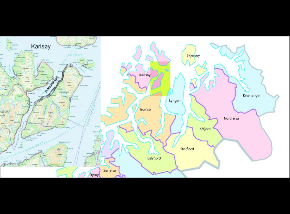 Den planlagte Langsundfor­bindelsen ligger i Karlsøy kommune, som består av flere øyer. Forbindelsen mellom Ringvassøy-Reinøy og Vannøy–Karlsøy skjer i dag med to ferger. Prosjektet skal gi en fast vegforbindelse med undersjøisk tunnel mellom Ringvassøya og Reinøya, ny vei fra fra tunnellinnslaget til nord på Reinøya, samt nytt fergeleie i Sætervika nord på Reinøya.
 Foto: Statens vegvesen/KMD