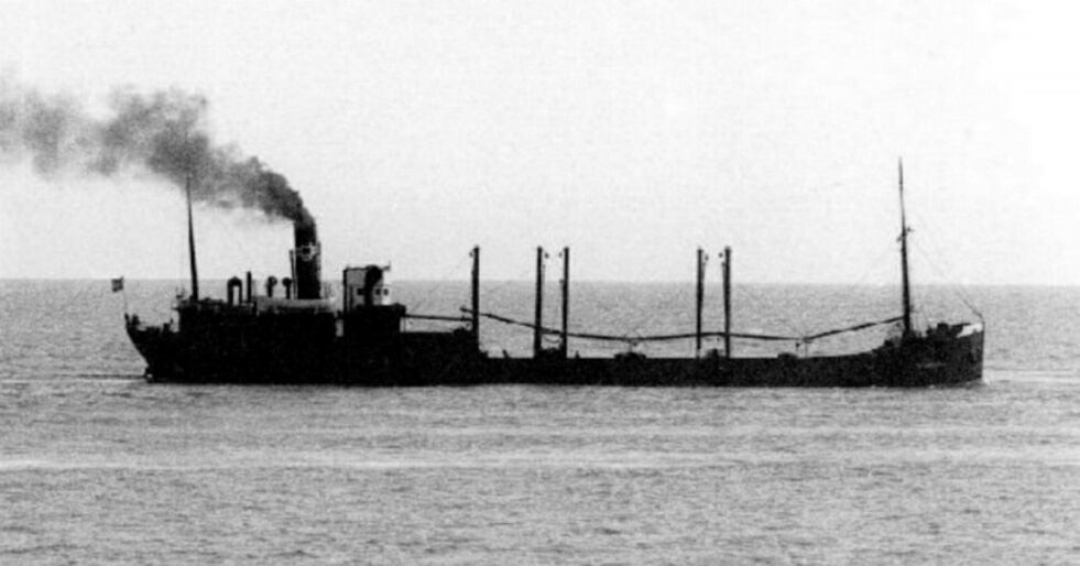 DS Varangberg, som ble torpedert 25. september 1941 på vei fra Gibraltar til Belfast.
