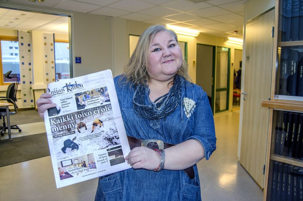 Heidi Nilima Monsen fra Alta er den nye redaktøren i avisen Ruijan Kaiku. Den retter seg mot kvæner, norskfinner og finlendere i Norge.
 Foto:  Ruijan Kaiku