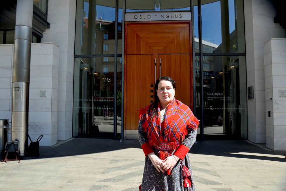 – Jeg synes det var en meget god fremstilling av gjeldende regelverk, og også sakens faktum, sa sametingspresident Silje Karine Muotka etter avsluttet sluttprosedyre i Oslo tingrett.
 Foto: Sunniva Katrine Bornøy