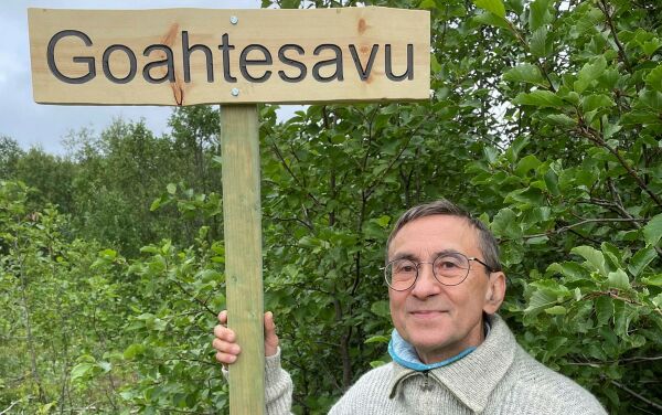 Hærverk på samisk skilt