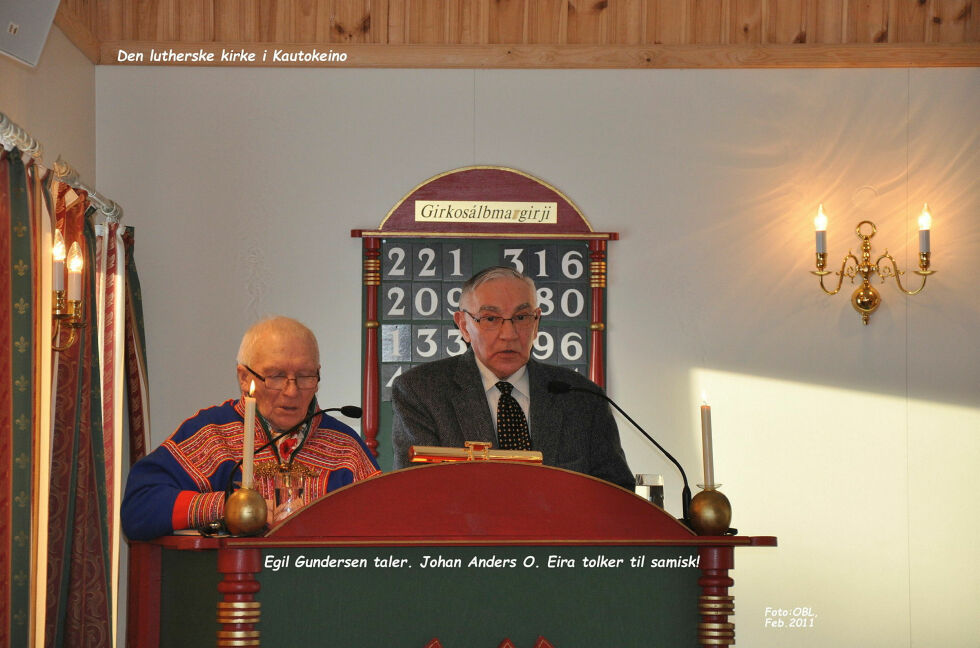 Gundersen og Eira i Kautokeino - 2011.
 Foto: Privat