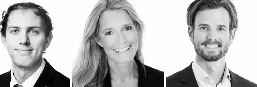 Her smiler de i svart-hvitt, men de slakter FeFos behandling av saken om Karasjokeiendommen, advokatene fra Lund & co. Fra venstre Lasse Gommerud Våg, Caroline Lund og Carsten Smith Elgesem.
 Foto: Lund &co