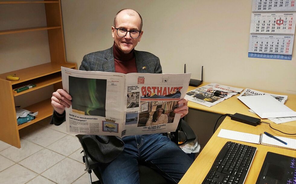 Redaktør Jan S. Krogh er veldig godt fornøyd med oppstarten av nye Østhavet i Vardø.
 Foto: Østhavet