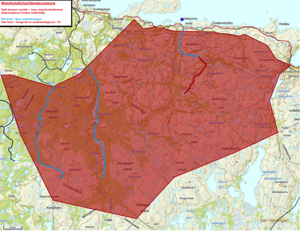 Mange løyper i Finnmark og et område i Nesseby stengt for utmarkskjøring
