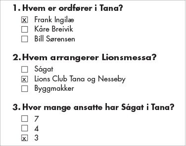 Disse vant Ságats quiz i Tana
