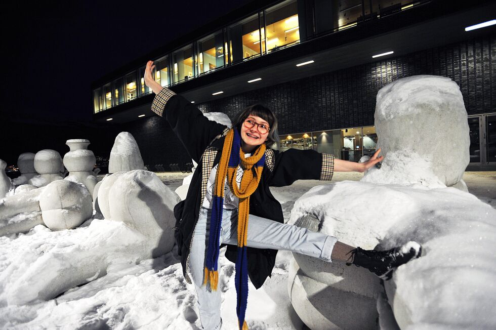 Katja Ravdna Broch Pedersen går en travel februar i møte med både filminnspilling og teaterpremiere i Tromsø.
 Foto: Erik Brenli