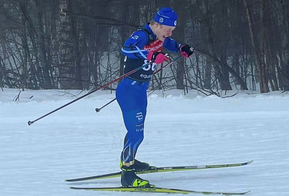 Kristian Bernhardsen fra Polarstjernen viste god form i NM-løypene på Lygna.
 Foto: Privat