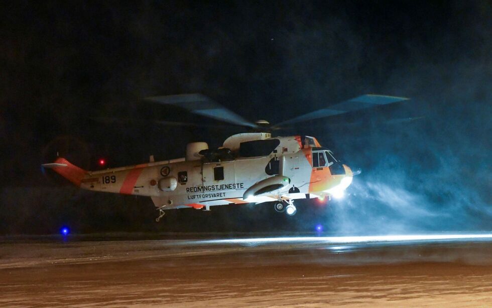 Torsdag kveld landet Sea King på Banak for siste gang.
 Foto: Irene Andersen