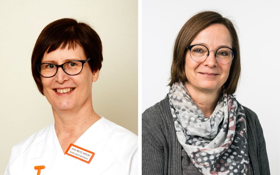 Anne Met­te Asfeldt, re­gio­nal smit­te­vern­over­le­ge, Kom­pe­tan­se­sen­ter i smit­te­vern, Hel­se nord og 
Siri Tau Ur­sin, ad­mi­nist­re­ren­de di­rek­tør, Finn­marks­syke­hus­et HF
 Foto: Finnmarssykehuset
