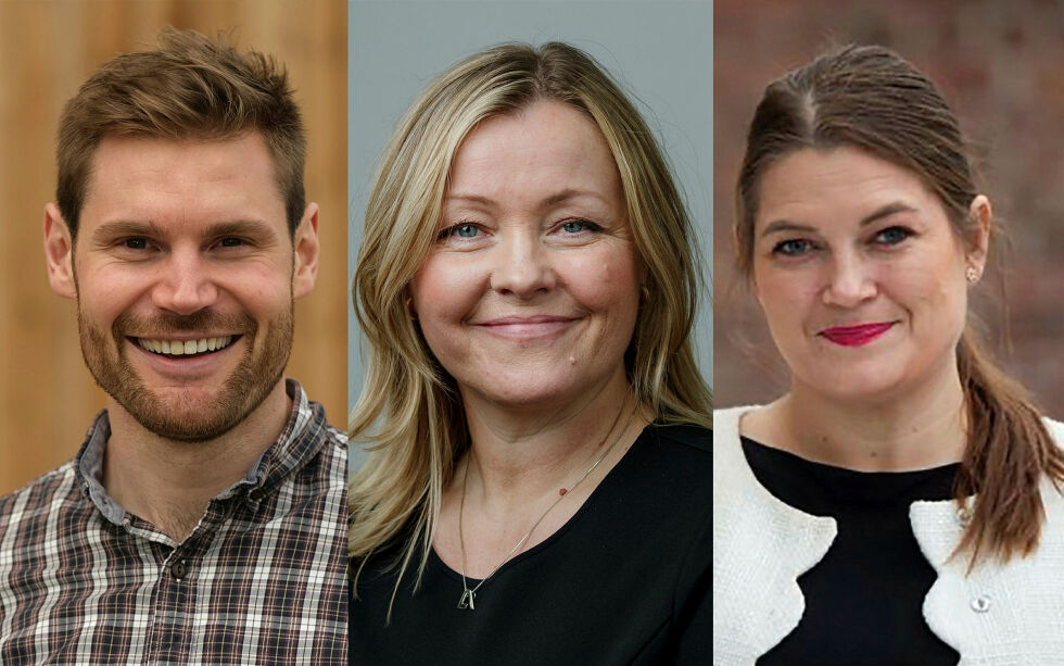 Hvem skal kommunal- og distriktsminister Kjersti Stenseng (Ap) (midten) lytte til? Landbruks- og matminister Nils Kristen Sandtrøen (Ap) eller næringsminister Cecilie Myrseth (Ap).
 Foto: David Berg Tvetene, Torgeir Haugsgaard, presse