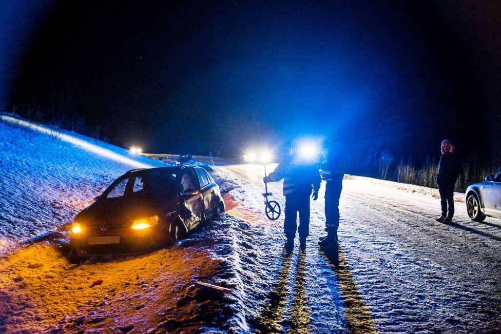Ulykken skjedde på indre riksvei i Finnmark.
 Foto: Frøydis Falch Urbye