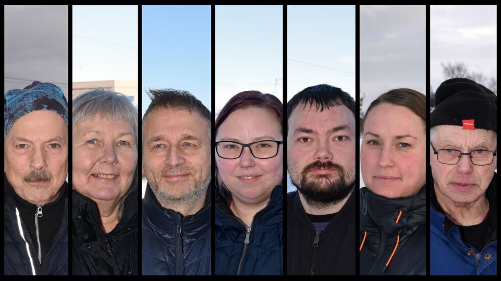 Torkjell Johnsen, Irene Persen, Svein Sjøveian, Anette Skogen Myrheim, Steffen Johan Josefsen, Aase Amundsen og Anthon Sivertsen er blant de 16 personene Ságat har spurt om vindmøller i Porsanger.
 Foto: Marius Thorsen