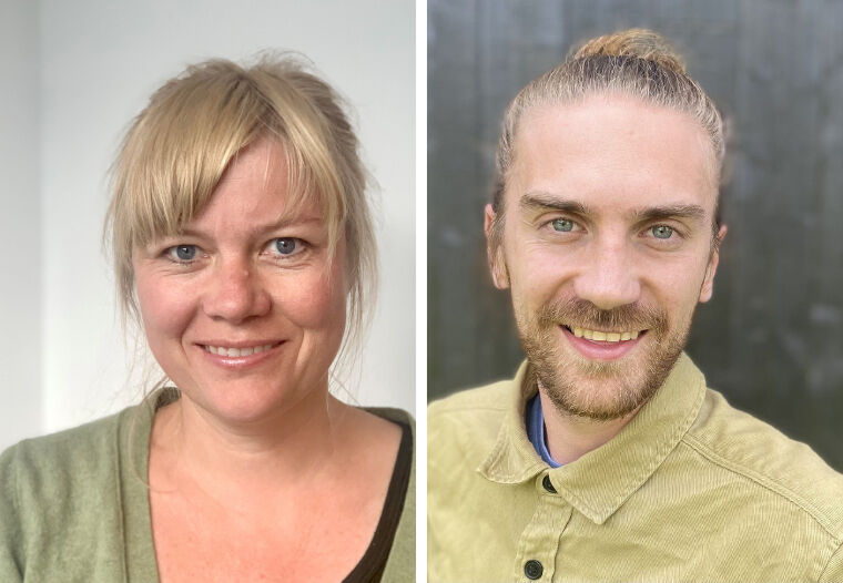 Redd Barnas politiske seniorrådgivere, Stina Eiet Hamberg og Amund Røhr Heggelund.
 Foto: Presse