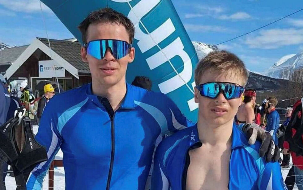 Alexander Mietinen og Marius Bernhardsen har vokst opp som naboer i Vestre Jakobselv, og i helga tok de til sammen seks medaljer under ski-NNM.
 Foto: Privat