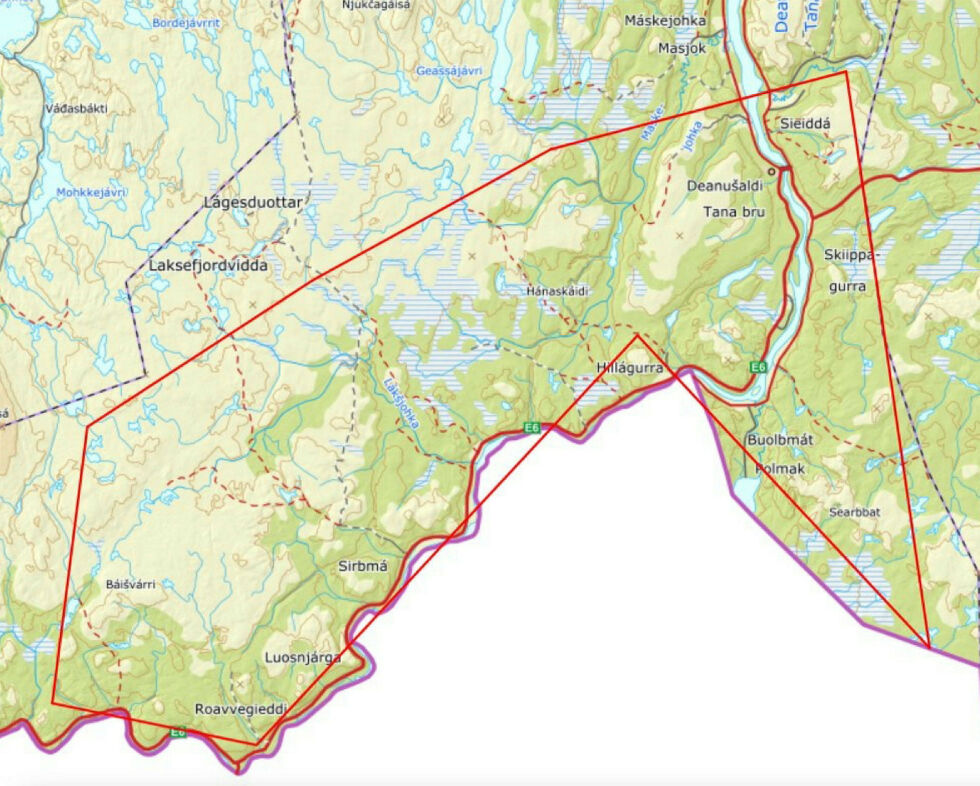 Sámiid meahcit/Samisk utmark vil tilbakeføre grunnen til kollektiv eiendom og forvaltning.
 Foto: Kart