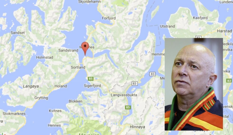 På Kringelneset, på Hinnøysida av Sortland kommune, ligger det viktige reinbeitearealet.
 Foto: google maps/Steinar Solaas
