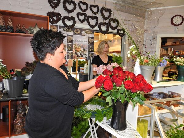 Blomsterpikene på Torgsenteret