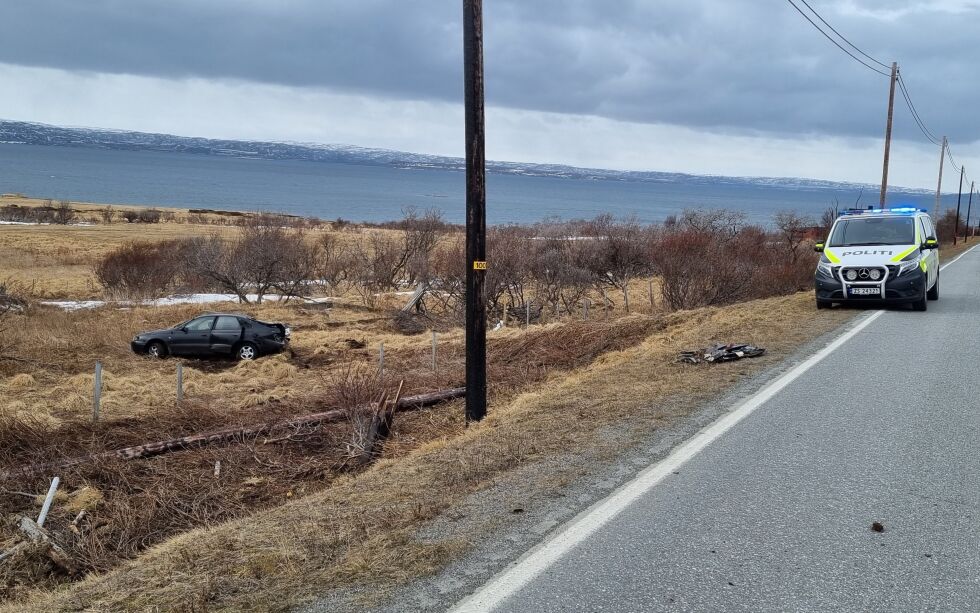 Utforkjøringen skjedde i 60-sonen i Mortensnes.
 Foto: Torbjørn Ittelin