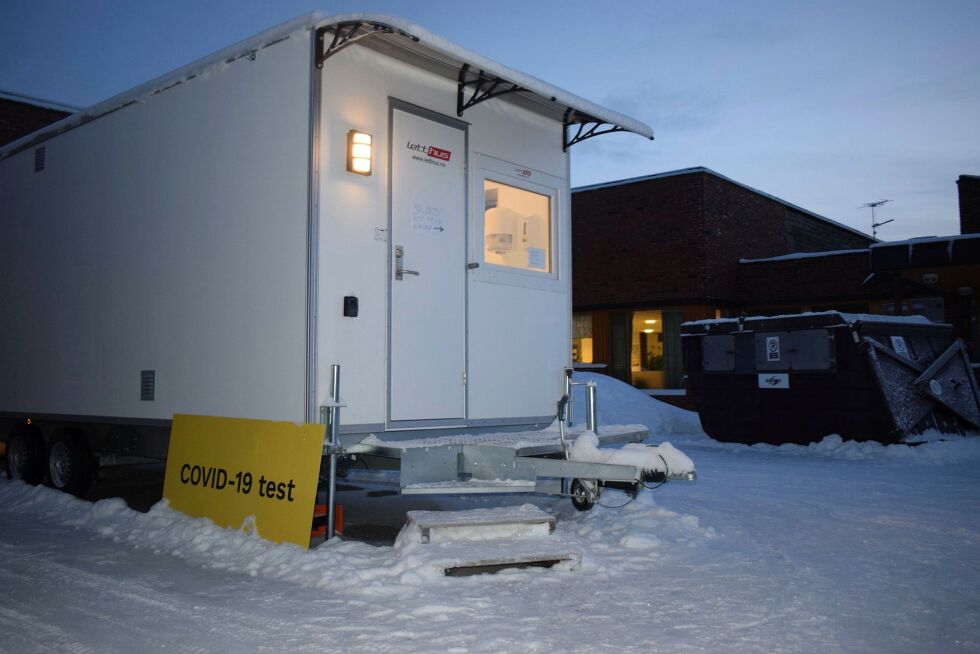 Denne ukas kulde har gjort at testingen har måttet flytte bort fra helsestasjonen.
 Foto: Birgitte Wisur Olsen