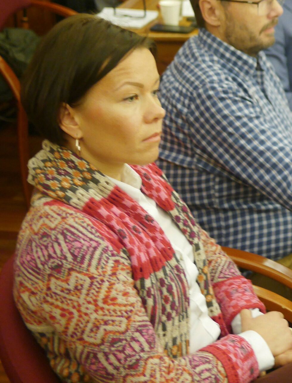 Sirin Figenschou Høyen i Nordkapp Høyre mener at Heidi Holmgren (Sp) bør erklæres inhabil for behandling av Nordkapp-saken; basert på de opplysninger som har kommet i offentligheten den siste tiden. Foto: Geir Johansen