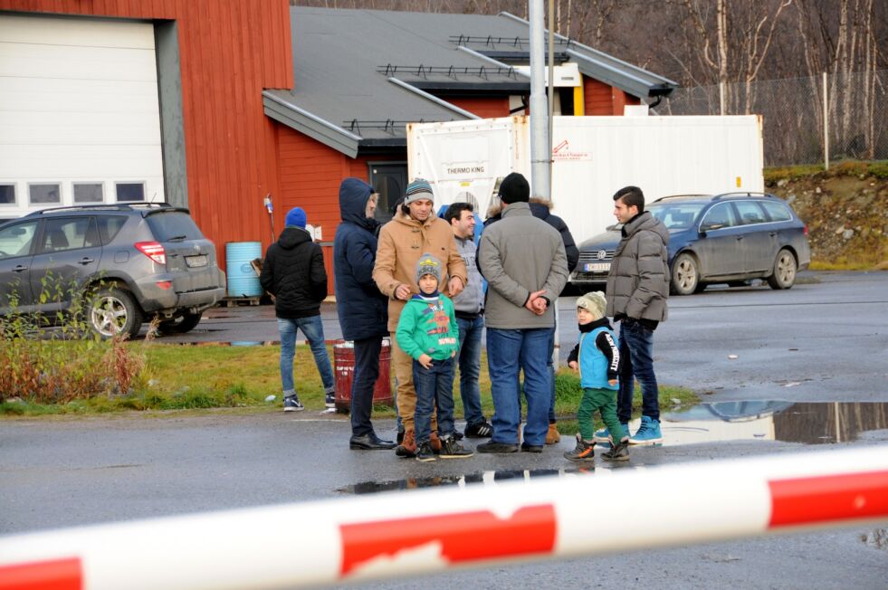 Syriske flyktninger på Storskog grensestasjon, høsten 2015.
 Foto: Hallgeir Henriksen