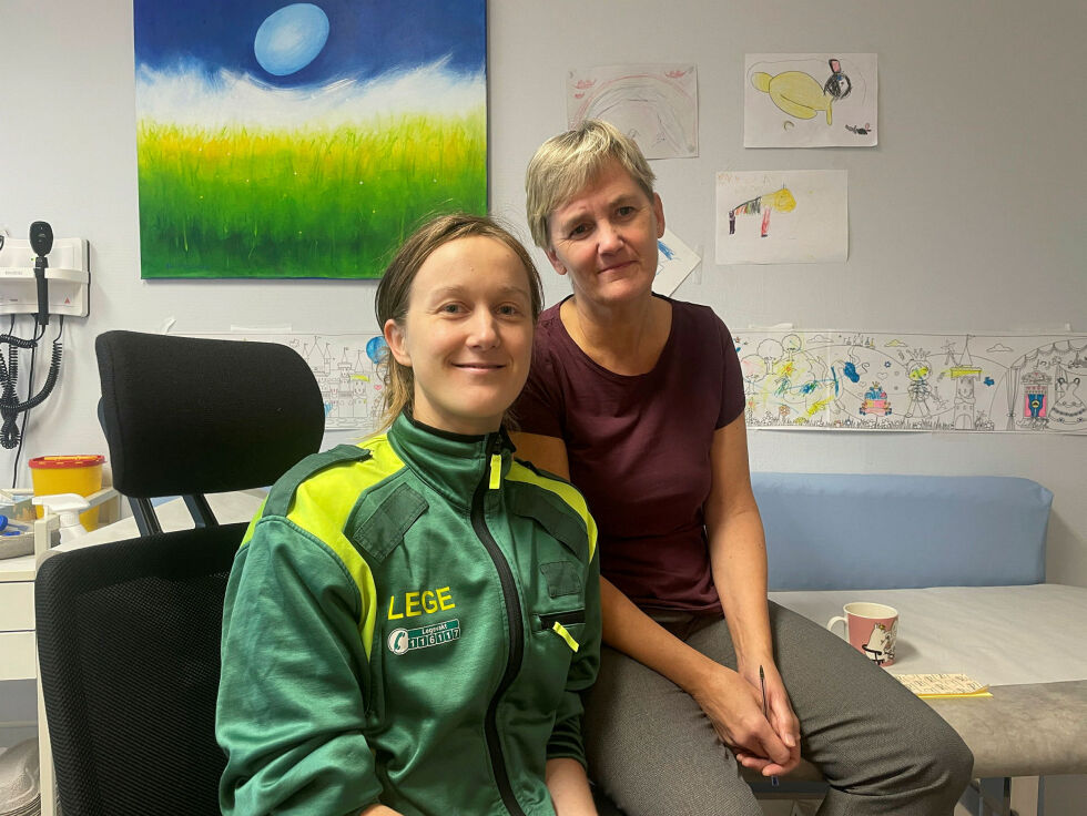 Tillitsvalg Hildegunn Rømma Helset og leggvaktlege Anita Eidissen har tidligere sagt til Ságat at de mener Tana kommune har vært forut for sin tid med å prøve ut nordsjøturnusen for vaktleger.
 Foto: Birgitte Wisur Olsen