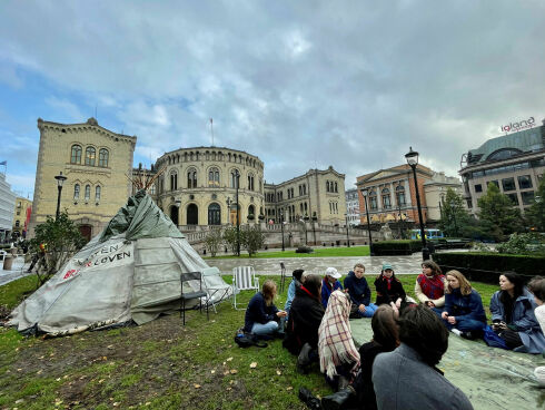 Lenketrening foran Stortinget