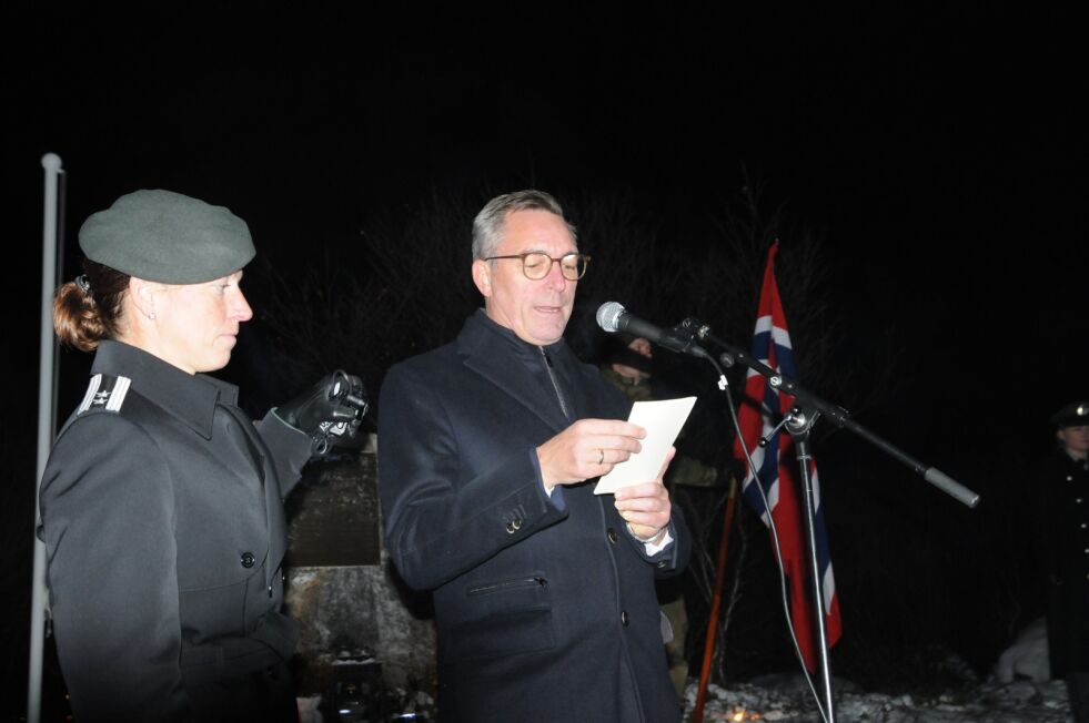Her kommer den politiske anerkjennelsen av partisanenes innsats og en beklagelse for behandlinga de fikk etter krigen fra forsvarsminister Frank Bakke-Jensen.
 Foto: Hallgeir Henriksen