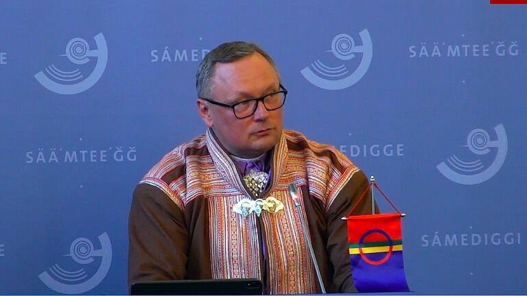 Sametingsråd Hans Ole Eira (Sp)
 Foto: Skjermbilde