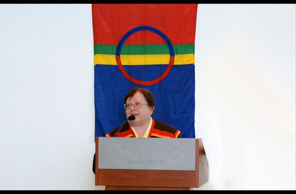Leder Liv Slettli taler til landsmøtet.
 Foto: Steinar Solaas