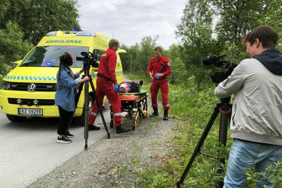 Fra innspilling av filmen om Amanda, en sentral del av læringsressursen.
 Foto: Inger Dagsvold / SSHF