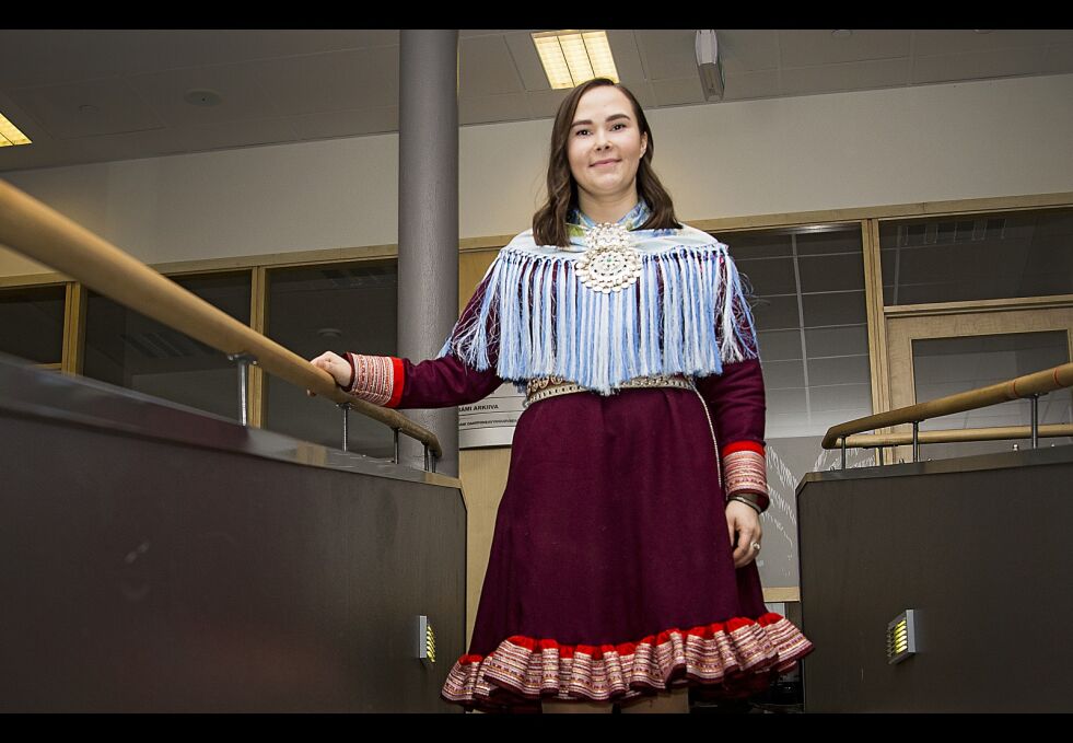 Maren Benedicte Nystad Storslett (22) har klare ideer om hvordan fremtiden for samisk ungdom bør være. Hun gleder seg til å begi seg ut på arbeidet som leder i NSR-U
 Foto: June  Helén Bjørnback
