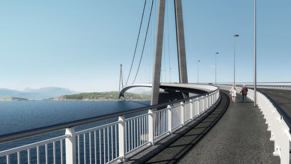 Den nye brua Holgolátrovvi ved Narvik by forkorter E6 med 18 kilometer.
 Foto: Illustrasjon: Statens vegvesen