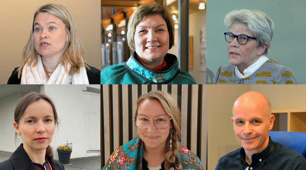 Her seks av de 47 styrekandidatene. Susanne Funderud Skogvang, Aili Keskitalo, Kirsti Strøm Bull, Inger Eline Eriksen Fjellgren, Hilde Danielsen og Rune Fjellheim.
 Foto: Steinar Solaas, Birgitte Wisur